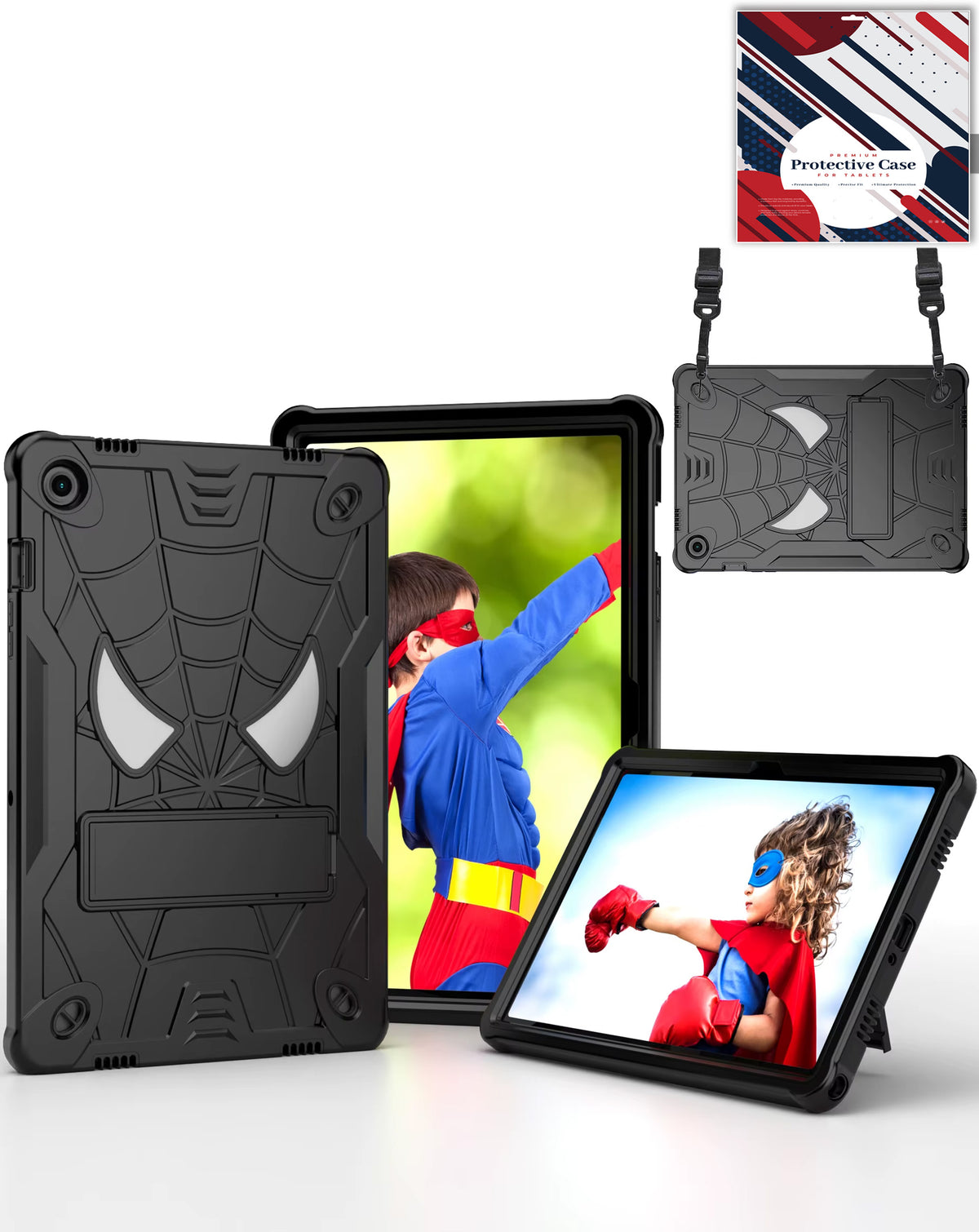 Heavy-Duty Shockproof Kickstand Case for Galaxy Tab A9 Plus 2023 11 X210 X216 X218 — Black