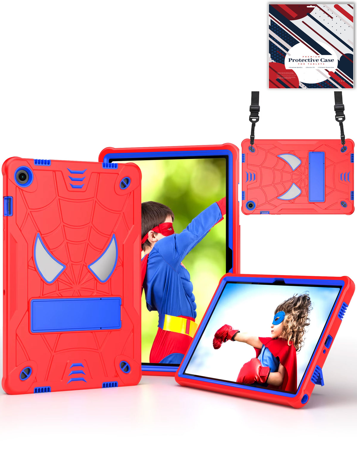 Heavy-Duty Shockproof Kickstand Case for Galaxy Tab A9 Plus 2023 11 X210 X216 X218 — Red & Blue