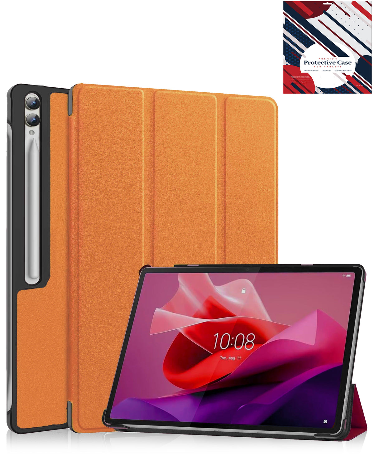 Heavy-Duty Shockproof Kickstand Case for Galaxy Tab S10 Ultra / S9 Ultra / S8 Ultra 14.6 — Orange