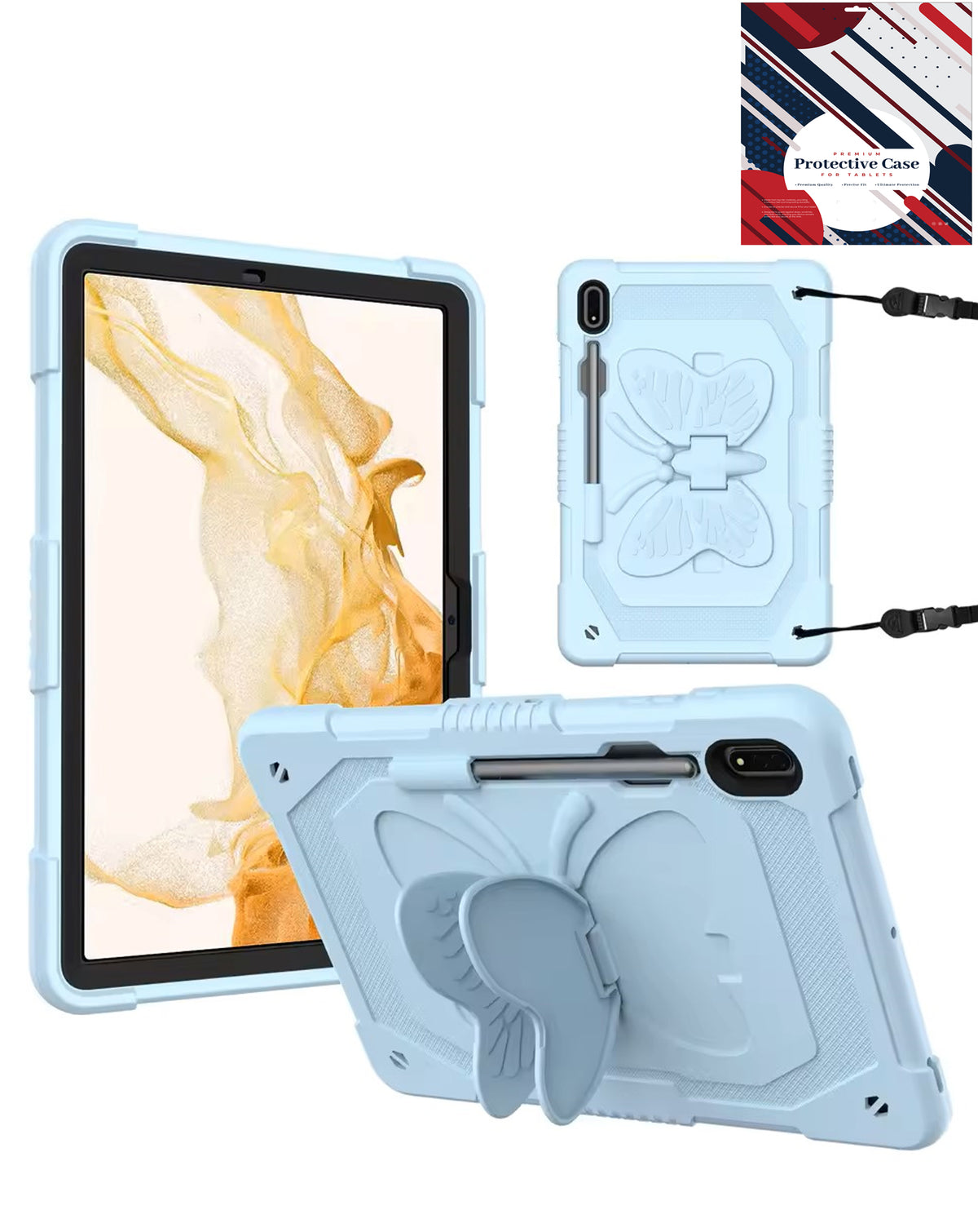 Kickstand Case for Galaxy Tab S9 / Tab S9 FE / Tab S10 FE / Tab S10 Lite — Baby Blue