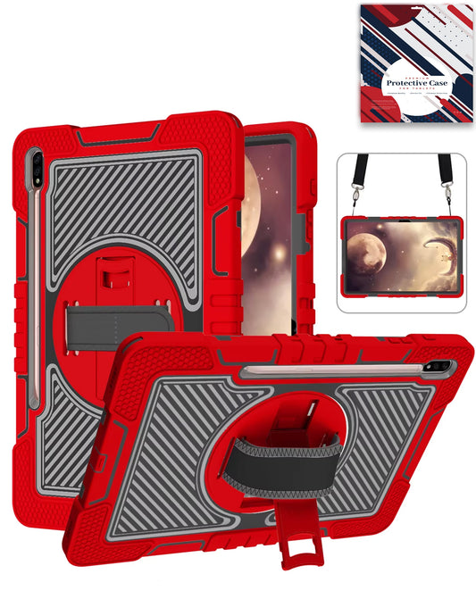 Kickstand Full-Body Case for Galaxy Tab S9 / Tab S9 FE / Tab S10 FE / Tab S10 Lite — Red