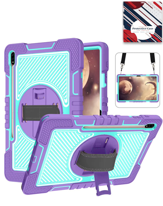 Kickstand Full-Body Case for Galaxy Tab S9 / Tab S9 FE / Tab S10 FE / Tab S10 Lite — Purple