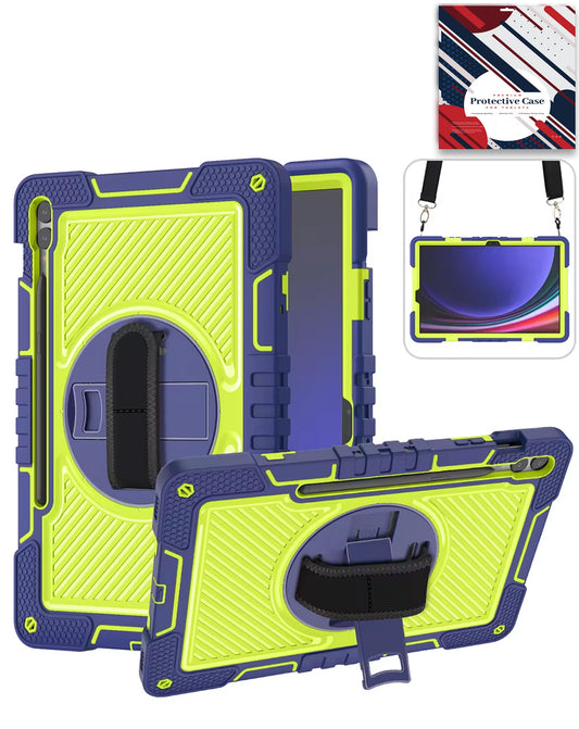 Kickstand Full-Body Case for Galaxy Tab S9 FE / Tab S9 Plus / Tab S10 Plus — Navy Blue