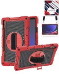 Kickstand Full-Body Case for Galaxy Tab S9 FE / Tab S9 Plus / Tab S10 Plus — Red