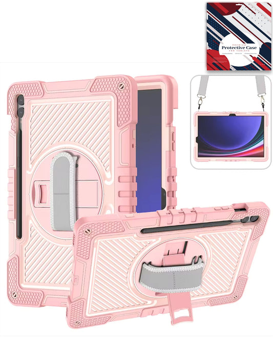Kickstand Full-Body Case for Galaxy Tab S9 FE / Tab S9 Plus / Tab S10 Plus — Pink