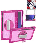 Kickstand Full-Body Case for Galaxy Tab S9 FE / Tab S9 Plus / Tab S10 Plus — Hot Pink