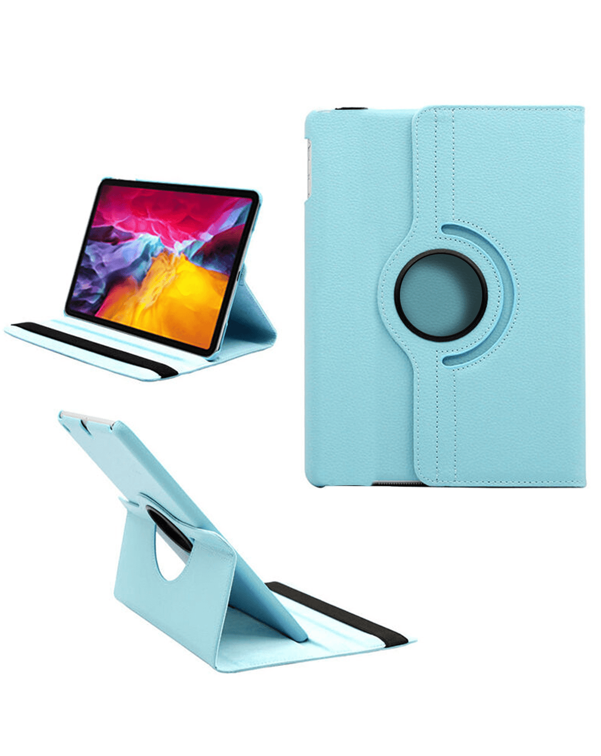Universal 10" 360 Degree Rotating Leather Case - Light Blue