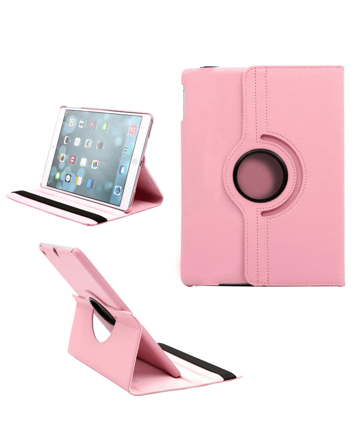 Universal 8" 360 Degree Rotating Leather Case - Light Pink