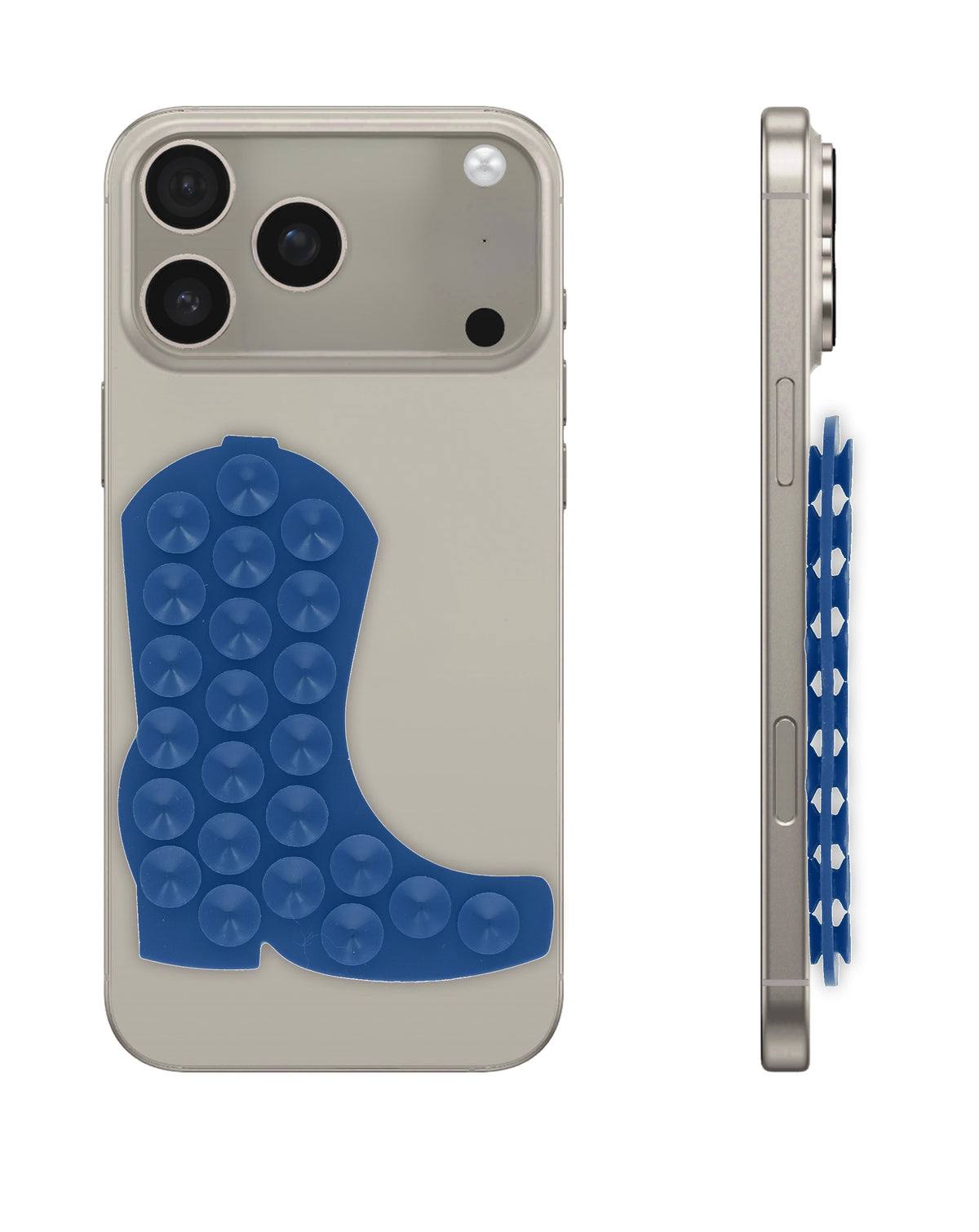 Cowboy Boot Silicone Suction Cup Phone Holder - Dark Blue