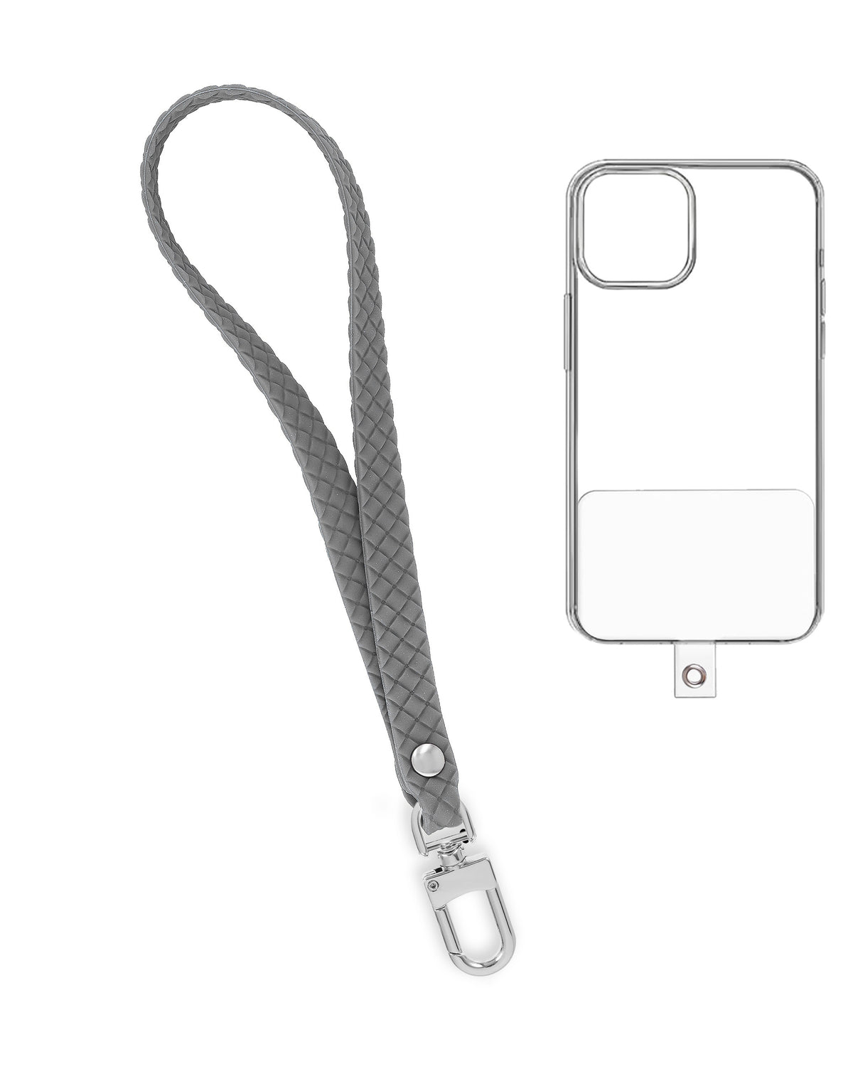 Silicone Braided Wrist Lanyard — 0.4ft, Dark Gray