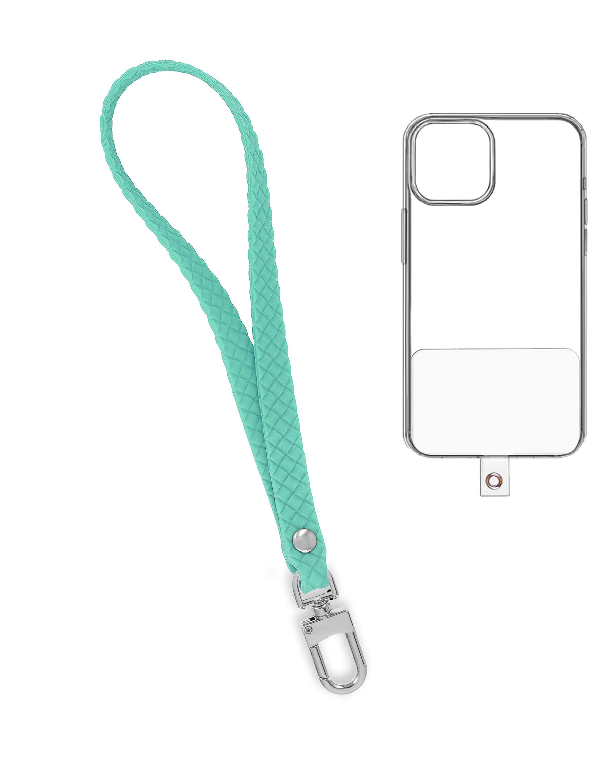 Silicone Braided Wrist Lanyard — Mint Green
