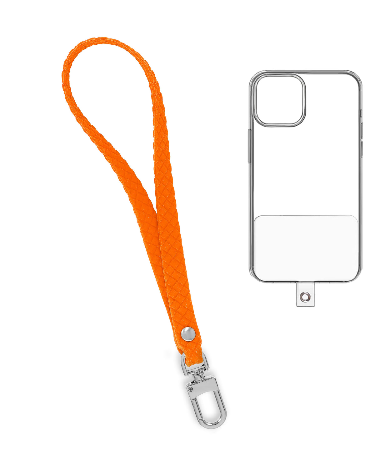 Silicone Braided Wrist Lanyard — 0.4ft, Orange
