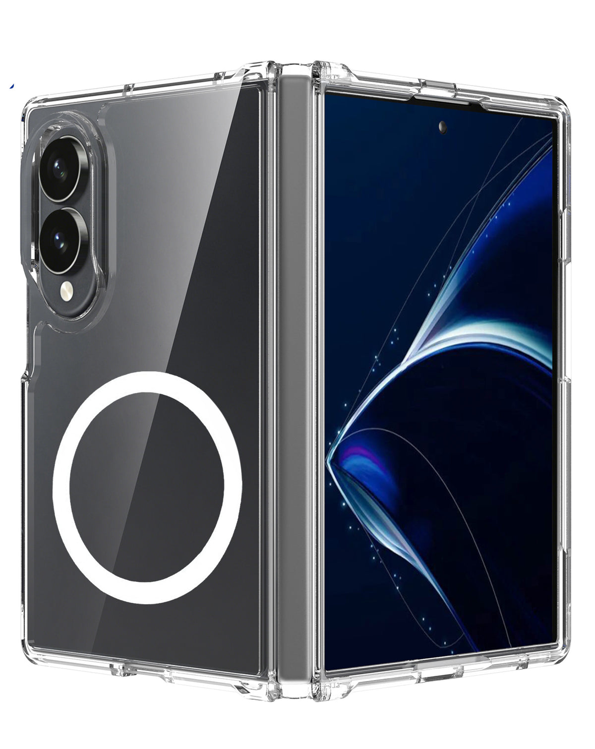 Crystal Clear Wireless-Charging Compatible Case for Galaxy Z Fold 8 — Clear