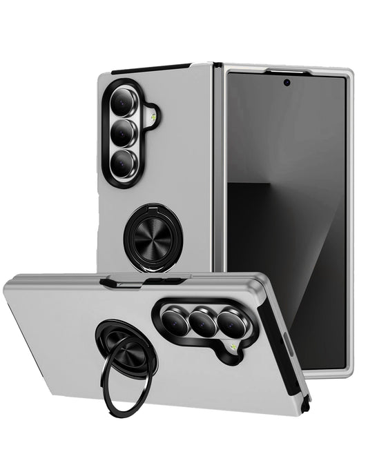 Magnetic Heavy-Duty Shockproof Case for Galaxy Z Fold 8 Ultra / Fold 7 — Silver