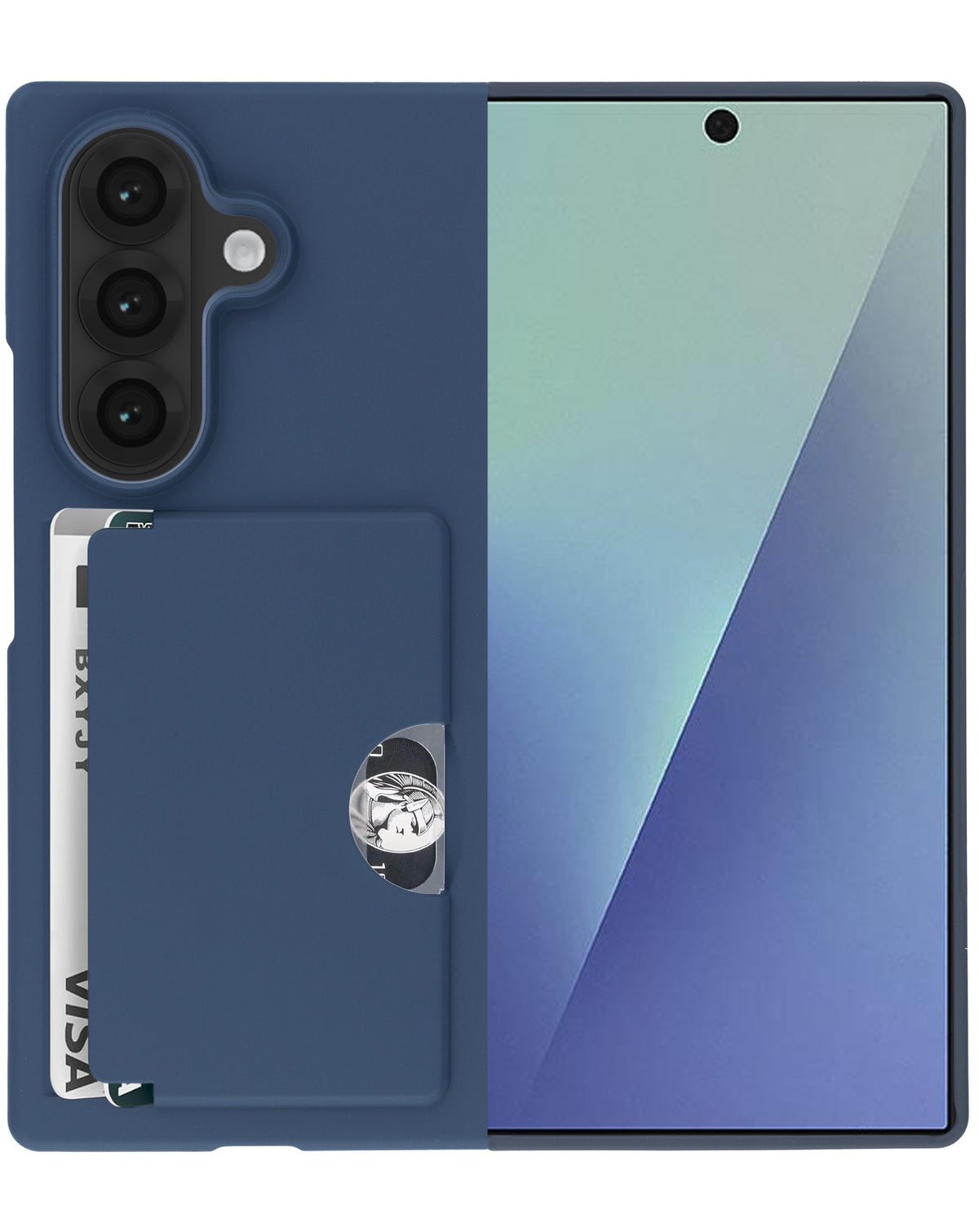 Heavy-Duty Shockproof Wallet Case for Galaxy Z Fold 8 Ultra / Z Fold 7 — Blue