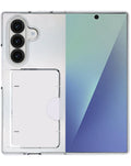 Heavy-Duty Shockproof Wallet Crystal Clear Case for Galaxy Z Fold 8 Ultra / Z Fold 7 — Clear