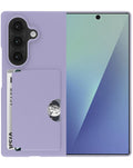 Heavy-Duty Shockproof Wallet Case for Galaxy Z Fold 8 Ultra / Z Fold 7 — Purple