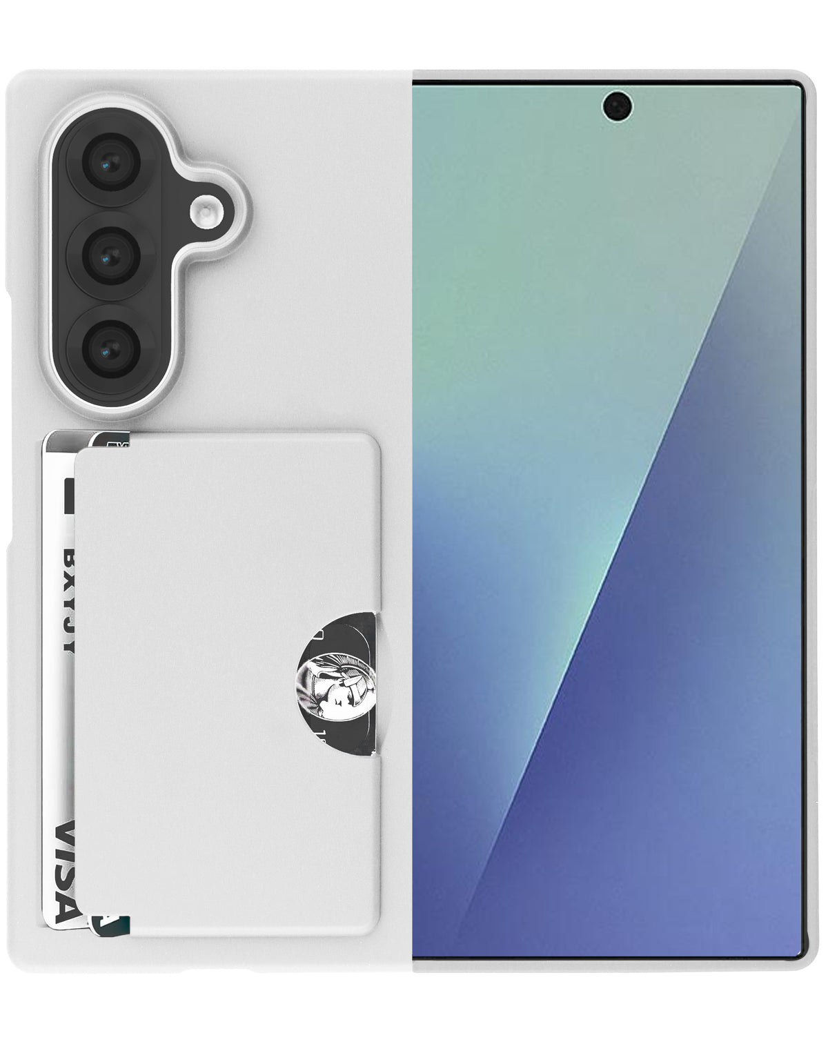 Heavy-Duty Shockproof Wallet Case for Galaxy Z Fold 8 Ultra / Z Fold 7 — White