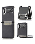 Genuine Leather Case for Galaxy Z Flip 3 — Black