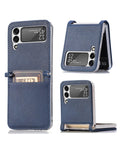 Genuine Leather Case for Galaxy Z Flip 3 — Blue