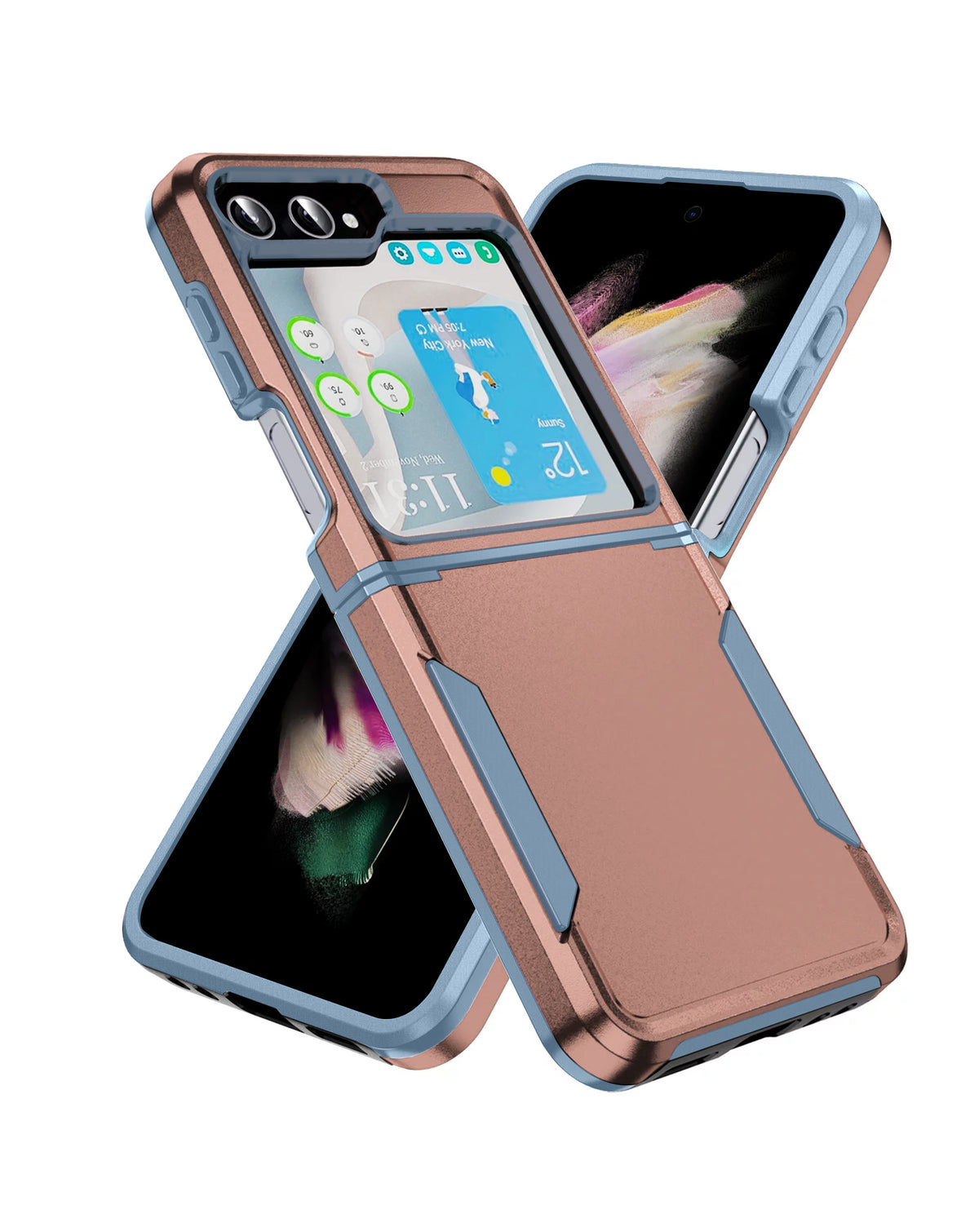 Heavy-Duty Shockproof Case for Galaxy Z Flip 5 — Rose Gold