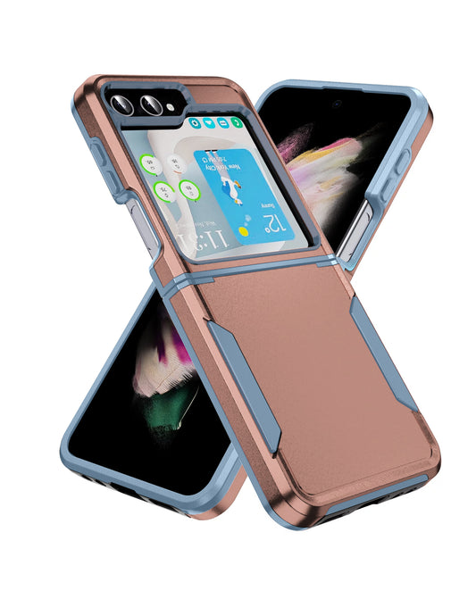 Heavy-Duty Shockproof Case for Galaxy Z Flip 5 — Rose Gold