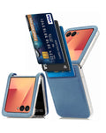 Genuine Leather Case for Galaxy Z Flip 7 — Blue