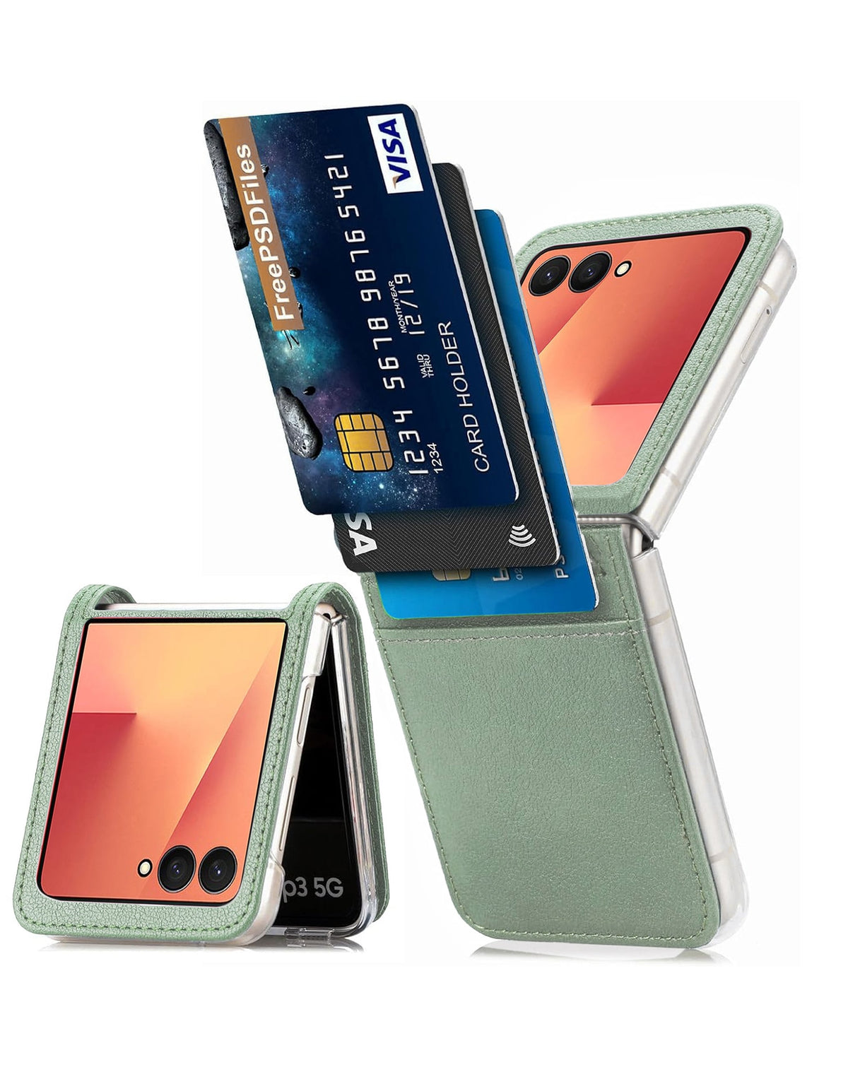 Genuine Leather Case for Galaxy Z Flip 7 — Green