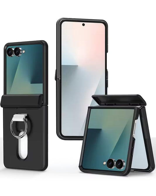 Heavy-Duty Shockproof Kickstand Wallet Case for Galaxy Z Flip 8 — Black