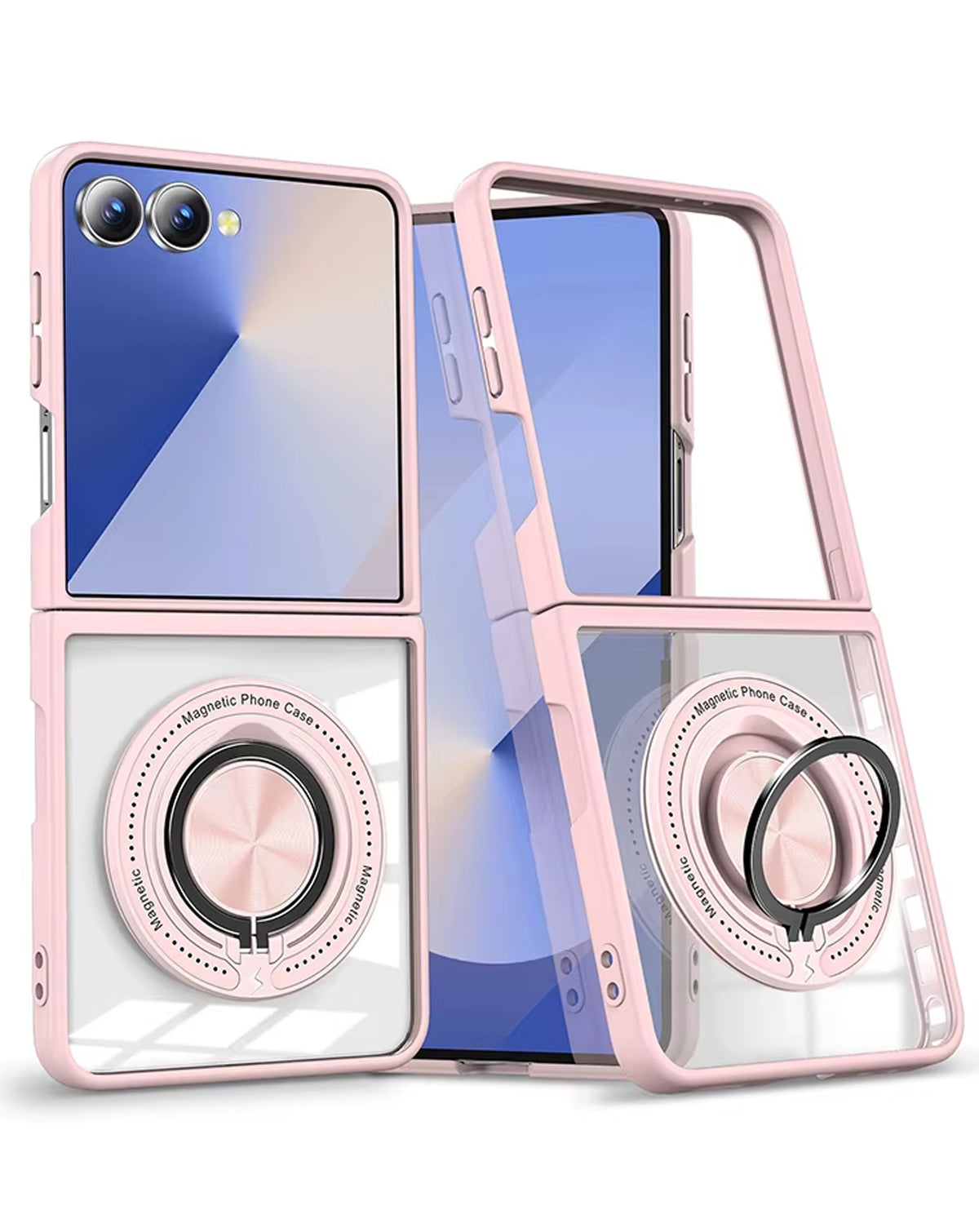 Kickstand Crystal Clear Case for Galaxy Z Flip 8 — Pink
