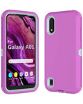 Heavy-Duty Shockproof Case for Galaxy A01 — Hot Pink & White