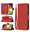 Wallet Leather Case for Galaxy A03s — Red
