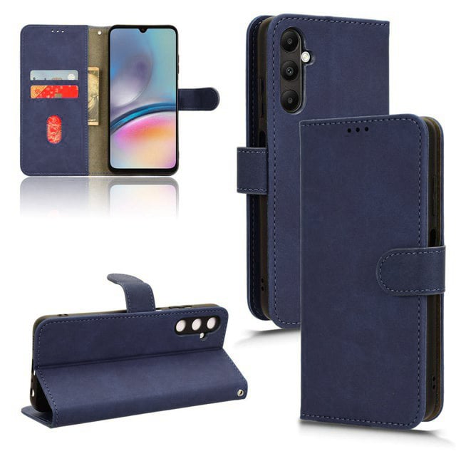 Wallet Leather Case for Galaxy A05S — Blue