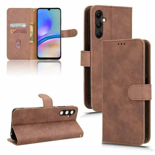Wallet Leather Case for Galaxy A05S — Brown