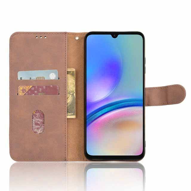 Wallet Leather Case for Galaxy A05S — Brown