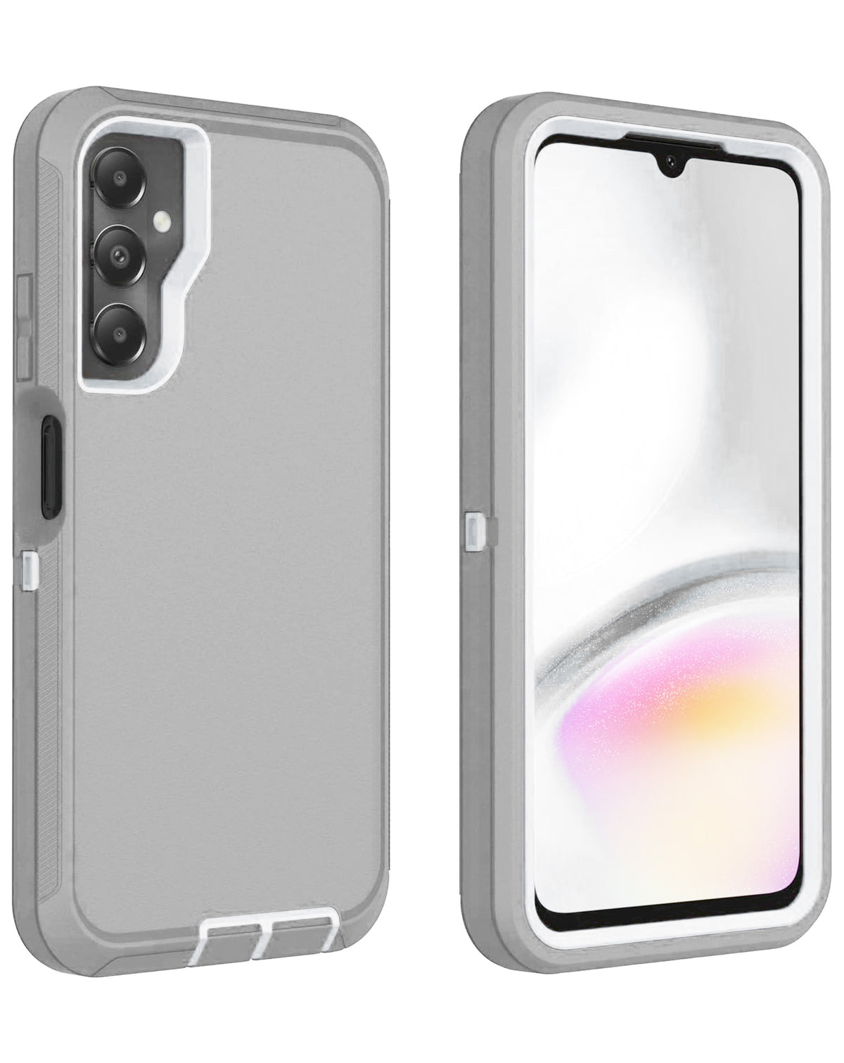 Heavy-Duty Shockproof Case for Galaxy A05S — Gray & White