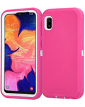 Heavy-Duty Shockproof Case for Galaxy A10E — Hot Pink & White