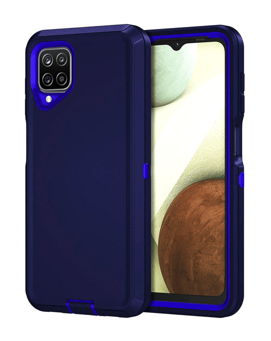 Heavy-Duty Shockproof Case for Galaxy A12 — Navy Blue