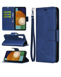 Wallet Leather Case for Galaxy A03s — Blue