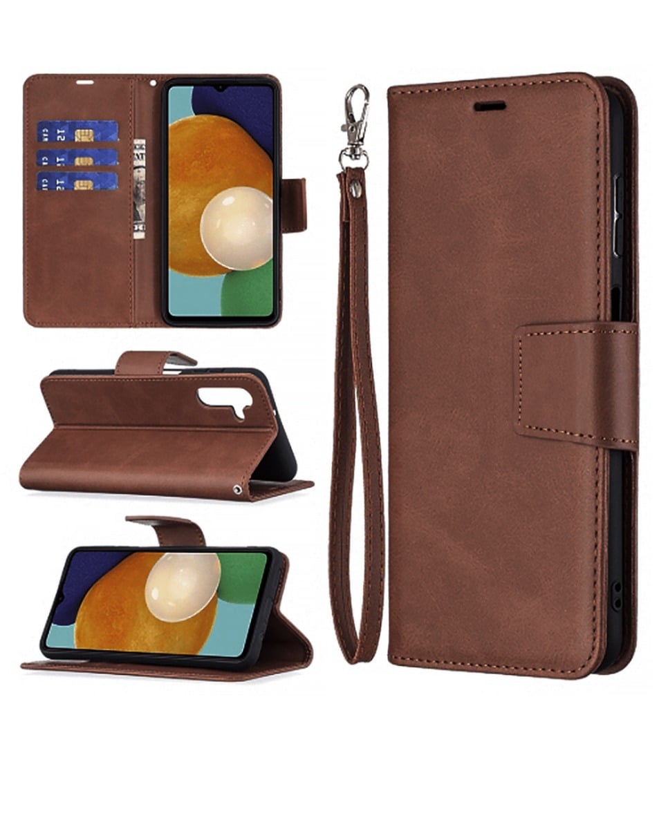 Wallet Leather Case for Galaxy A03s — Brown