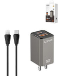 LDNIO A2527C Foldable US Plug Fast Charger USB-C to Lightning — 30W, 3ft