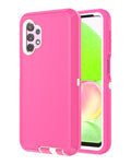 Heavy-Duty Shockproof Case for Galaxy A32 5G — Hot Pink & White