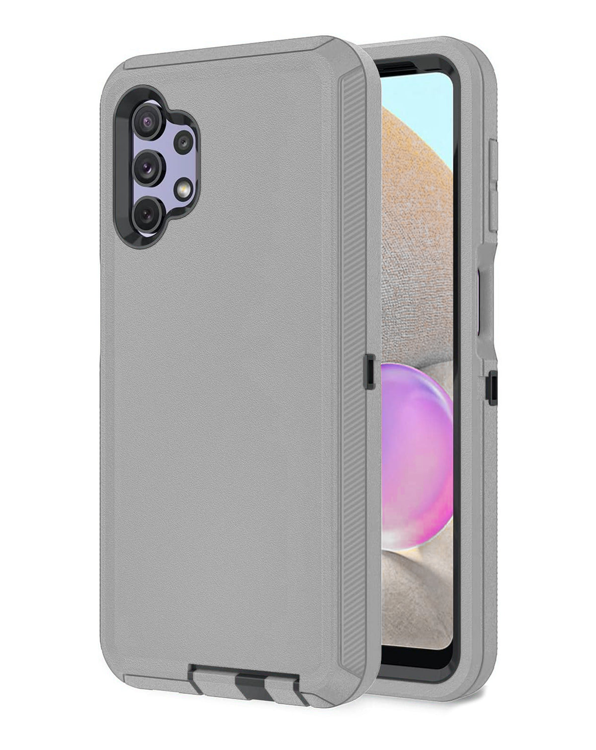 Heavy-Duty Shockproof Case for Galaxy A32 5G — Gray & Black