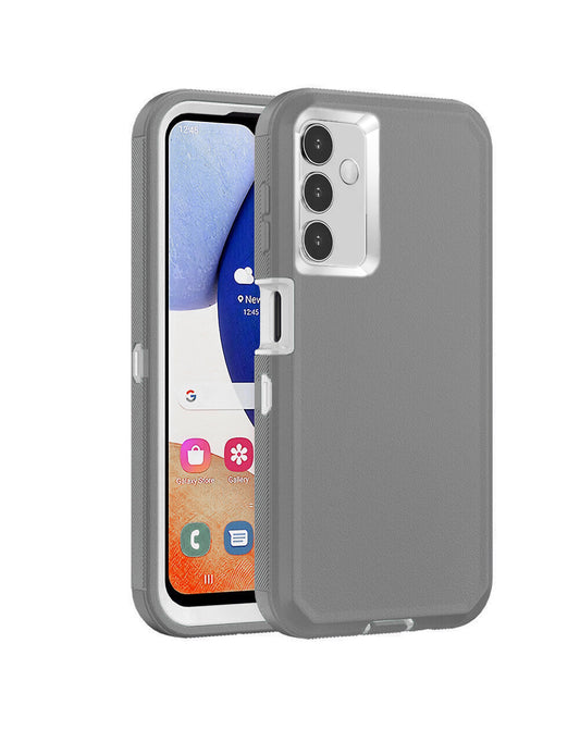 Heavy-Duty Shockproof Case for Galaxy A34 5G — Dark Gray & White