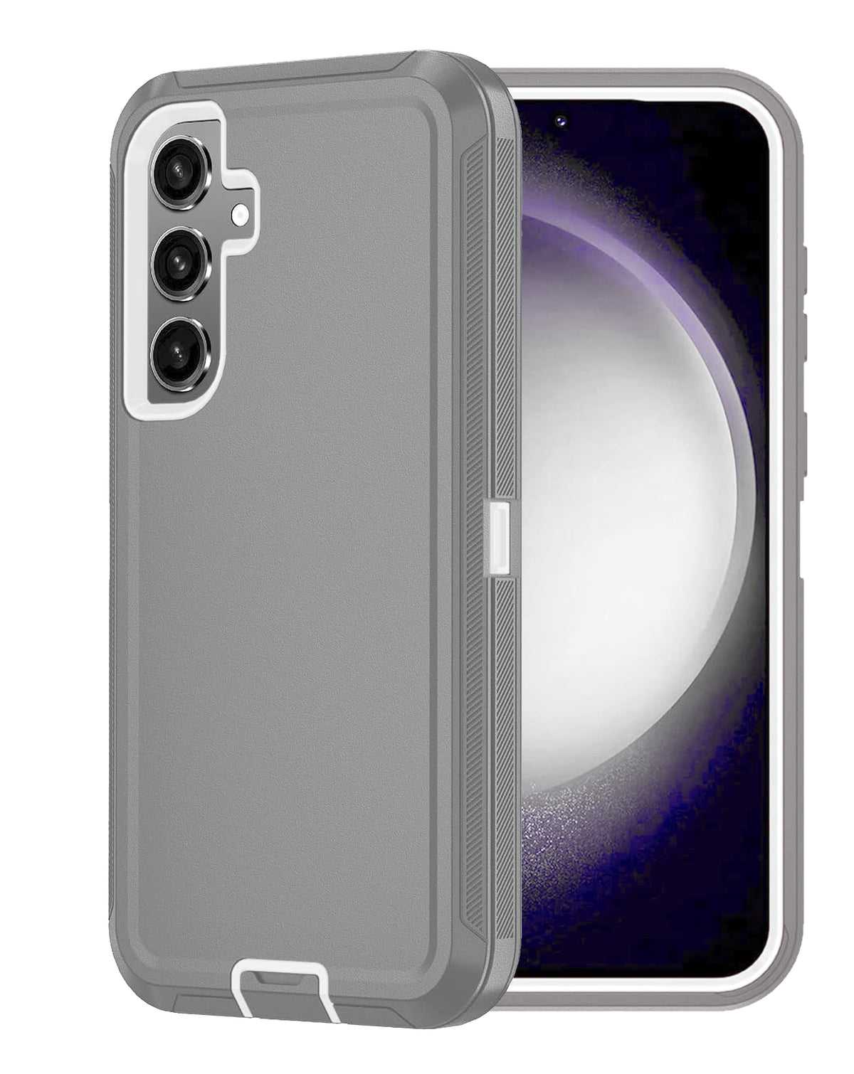 Heavy-Duty Shockproof Case for Galaxy A35 5G — Dark Gray & White