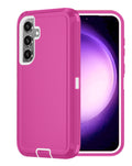 Heavy-Duty Shockproof Case for Galaxy A35 5G — Hot Pink & White