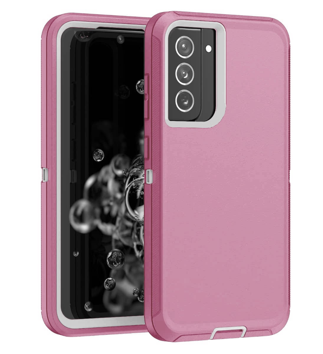 Heavy-Duty Shockproof Case for Galaxy A51 — Light Pink & White