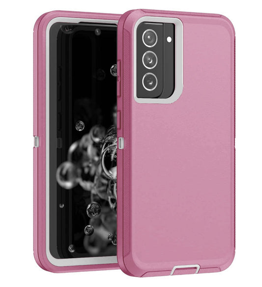 Heavy-Duty Shockproof Case for Galaxy A51 — Light Pink & White