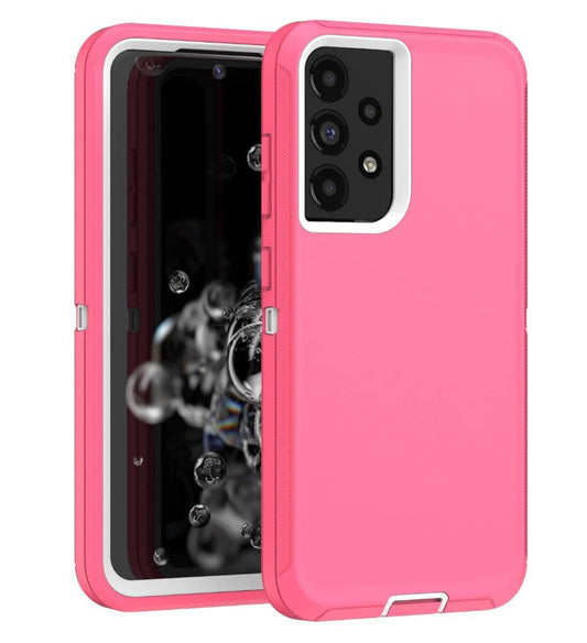Heavy-Duty Shockproof Case for Galaxy A72 5G — Light Pink & White