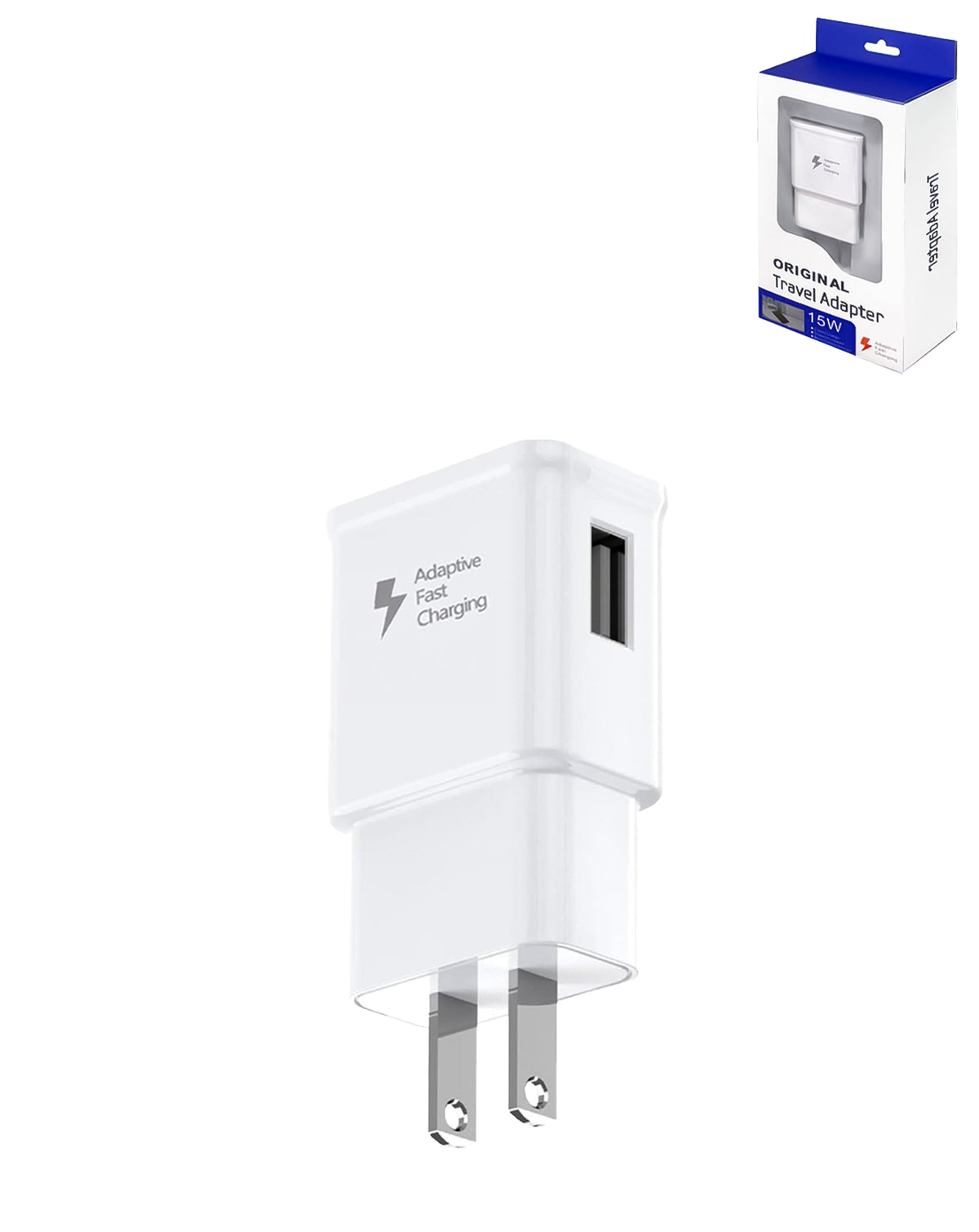 Adaptive USB-A Fast Charging Wall Adapter — 15W, White